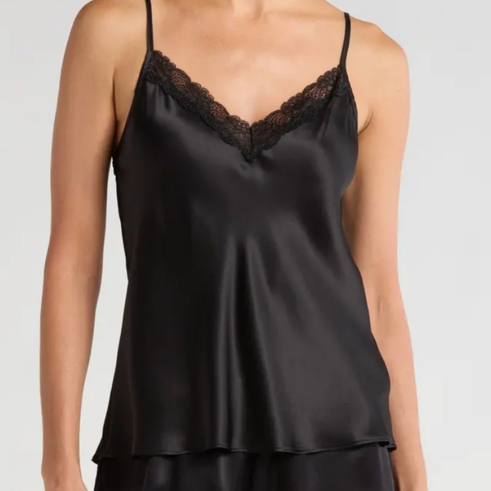 NWT 1STATE black silky Camisole top size XL adjustable straps